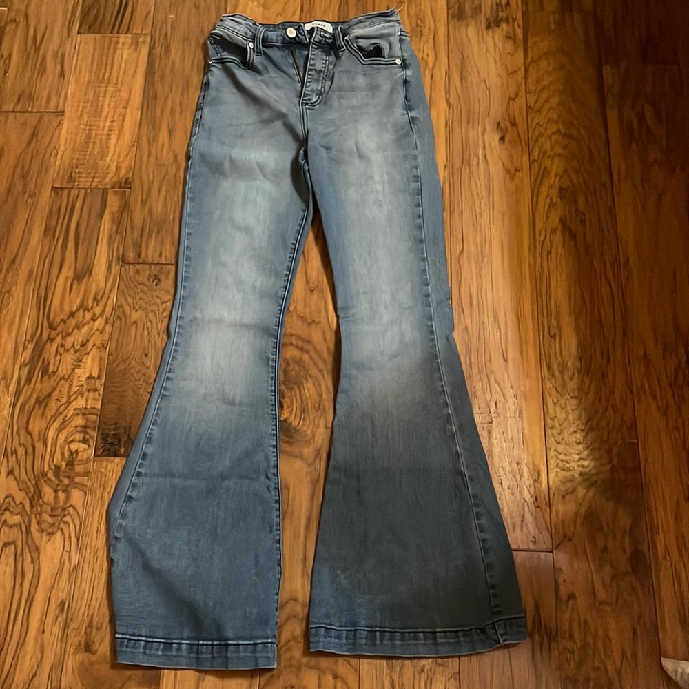 Light blue. They've been worn several times.